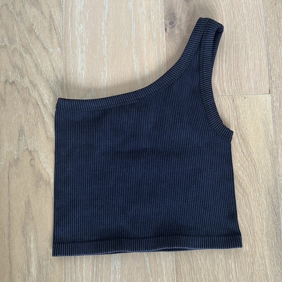 Savvi Women’s One Shoulder Tank Top Ribbed Pickleball Athleisure Brunch Pilates - Picture 7 of 11